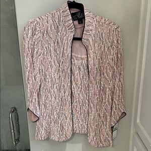 Alex Evenings Pink and Silver Jacket L